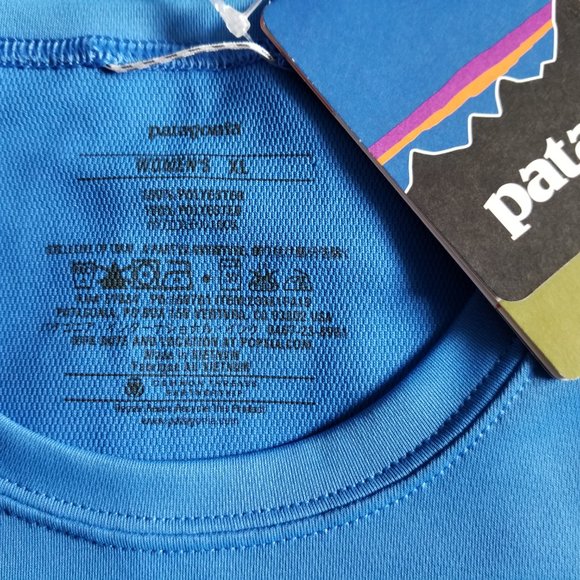 Patagonia Women’s Short Sleeve Crew Neck Fore Runner Shirt Blue - Picture 5 of 14